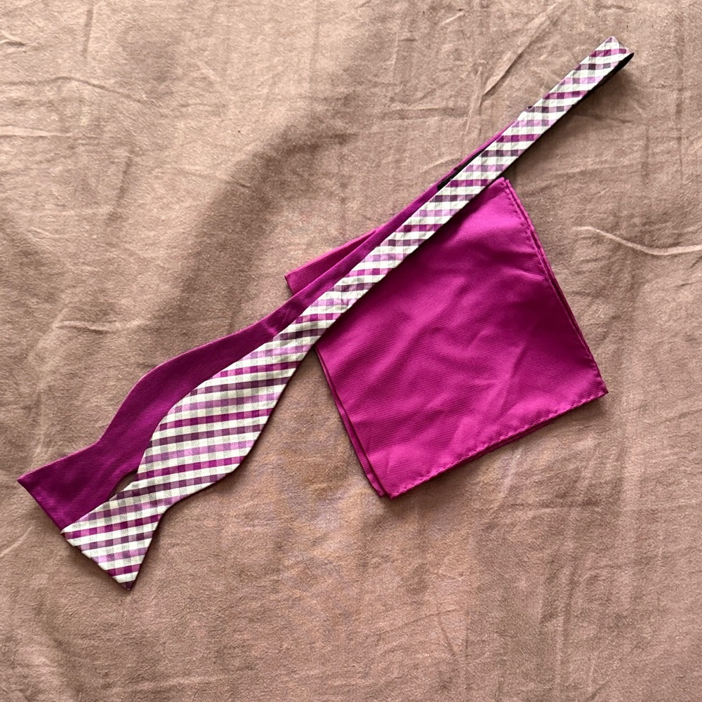 Jos. A. Bank Purple Pocket Square and Bow Tie Set